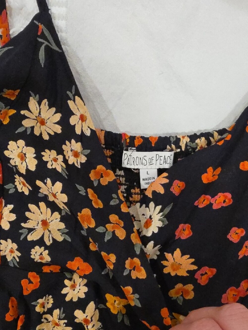 Patrons of Peace Black Floral Ruffle Cami in Multicolor - Picture 3 of 4